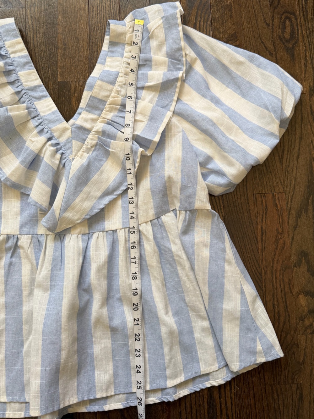 Blue and White Striped Off-Shoulder Top - Picture 6 of 6